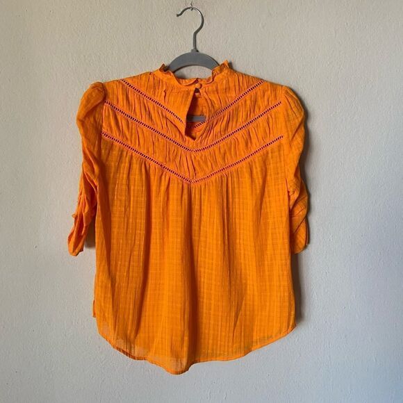 NWT Veronica Beard Frasier 100% Cotton Hot Orange Blouse Lace Size 2 - Picture 13 of 16